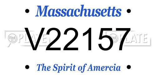 V22157 Massachusetts License Plate