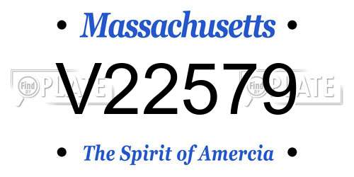V22579 Massachusetts License Plate