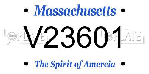 V23601 Massachusetts License Plate