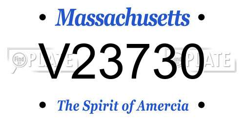 V23730 Massachusetts License Plate