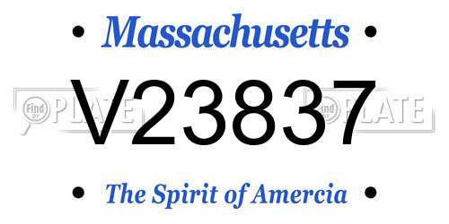 V23837 Massachusetts License Plate