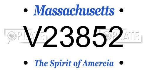 V23852 Massachusetts License Plate