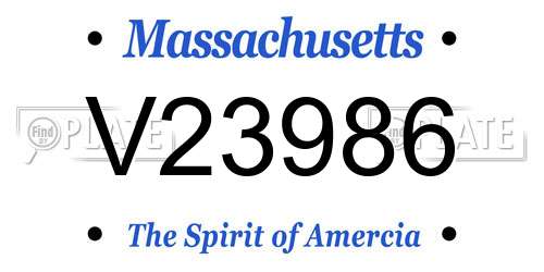 V23986 Massachusetts License Plate