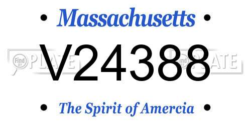 V24388 Massachusetts License Plate