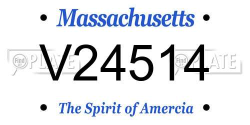 V24514 Massachusetts License Plate