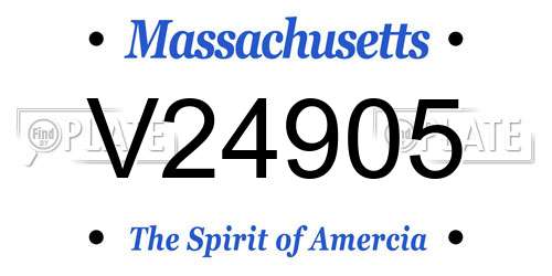 V24905 Massachusetts License Plate