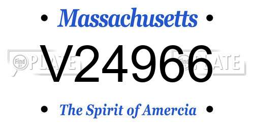 V24966 Massachusetts License Plate