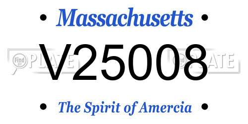 V25008 Massachusetts License Plate
