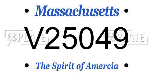 V25049 Massachusetts License Plate