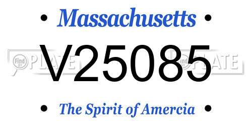 V25085 Massachusetts License Plate