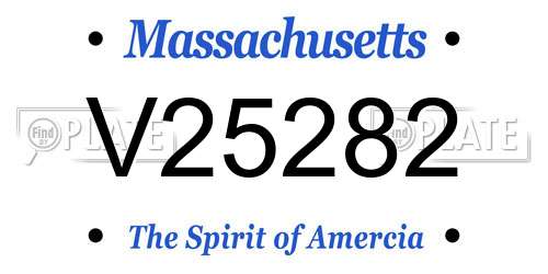 V25282 Massachusetts License Plate