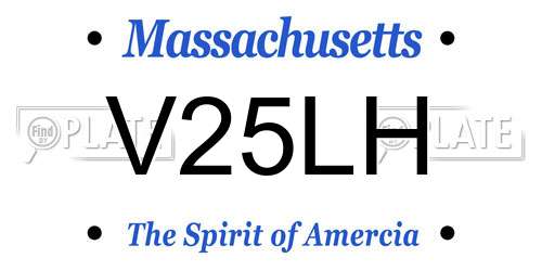 V25LH Massachusetts License Plate