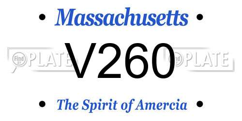 V260 Massachusetts License Plate