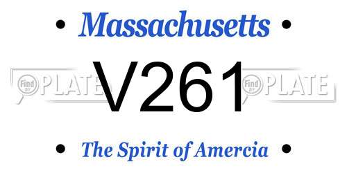 V261 Massachusetts License Plate