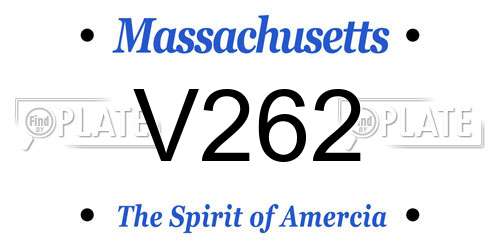 V262 Massachusetts License Plate