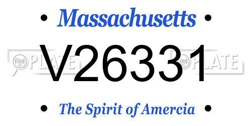 V26331 Massachusetts License Plate