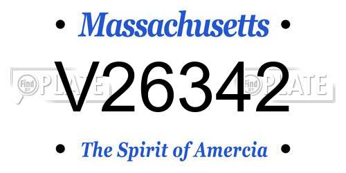 V26342 Massachusetts License Plate