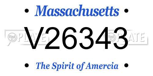 V26343 Massachusetts License Plate