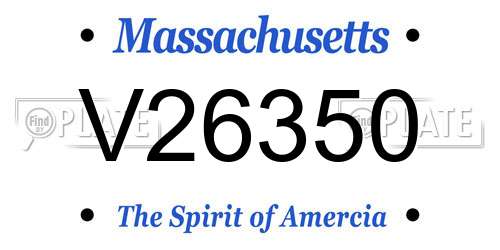 V26350 Massachusetts License Plate