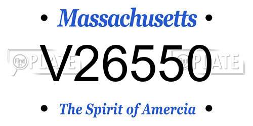 V26550 Massachusetts License Plate
