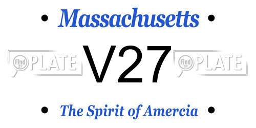 V27 Massachusetts License Plate
