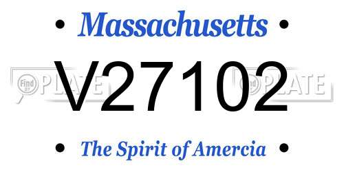 V27102 Massachusetts License Plate