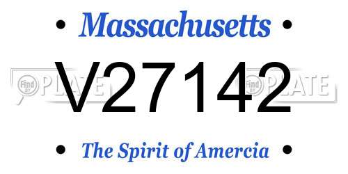 V27142 Massachusetts License Plate