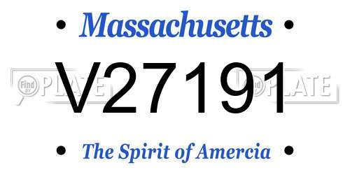 V27191 Massachusetts License Plate