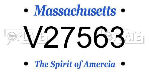 V27563 Massachusetts License Plate