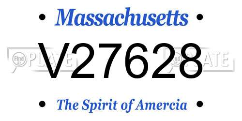 V27628 Massachusetts License Plate