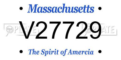V27729 Massachusetts License Plate