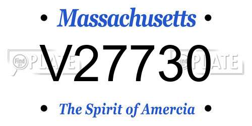 V27730 Massachusetts License Plate
