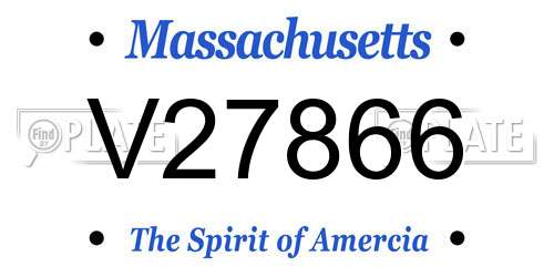 V27866 Massachusetts License Plate