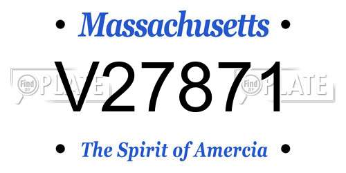 V27871 Massachusetts License Plate