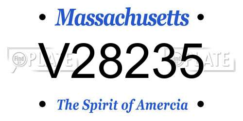 V28235 Massachusetts License Plate