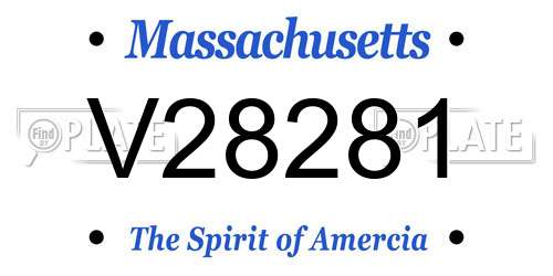 V28281 Massachusetts License Plate
