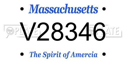 V28346 Massachusetts License Plate
