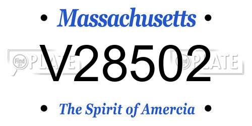 V28502 Massachusetts License Plate
