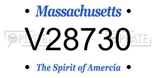 V28730 Massachusetts License Plate