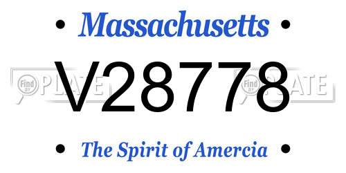 V28778 Massachusetts License Plate