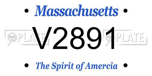 V2891 Massachusetts License Plate