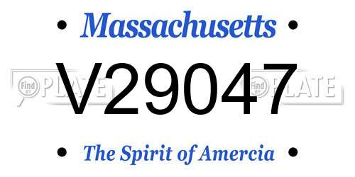 V29047 Massachusetts License Plate
