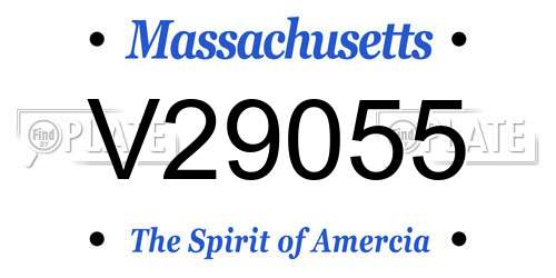 V29055 Massachusetts License Plate