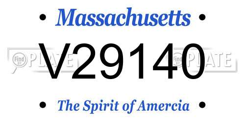 V29140 Massachusetts License Plate