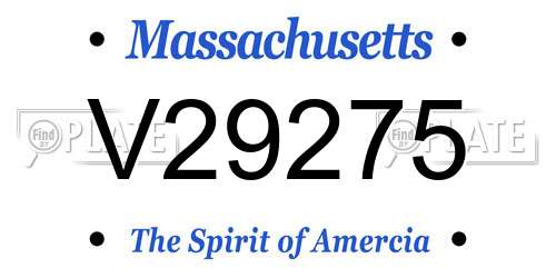 V29275 Massachusetts License Plate