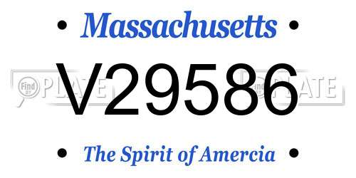 V29586 Massachusetts License Plate
