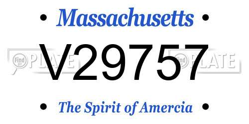 V29757 Massachusetts License Plate