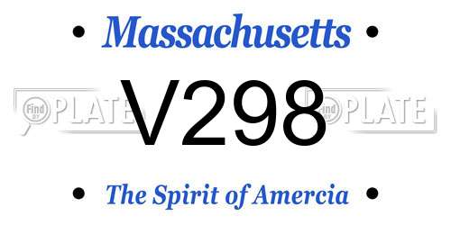V298 Massachusetts License Plate