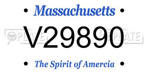 V29890 Massachusetts License Plate