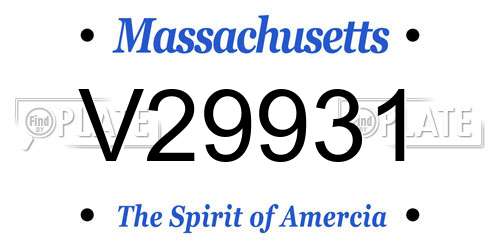 V29931 Massachusetts License Plate